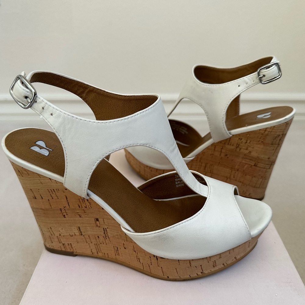 BP - White Spring Wedge Heel